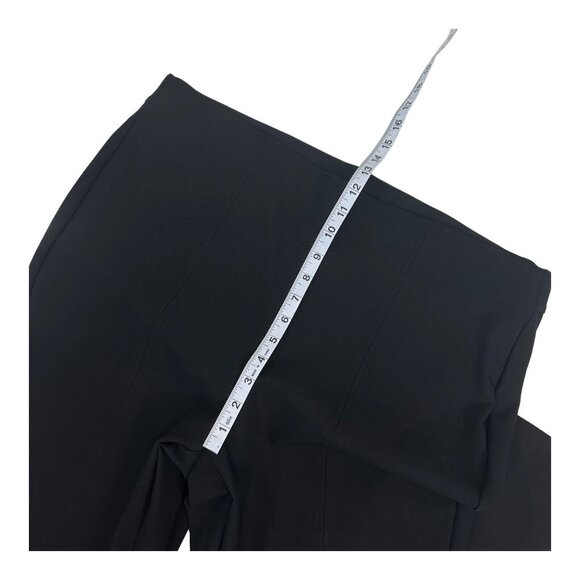Chicos Ponte Slim Leg Pull On Pants Women 3T Us 16Tall Black Slit Front-Stretch - Picture 5 of 14